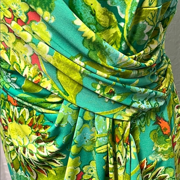 Ralph Lauren Green Sheath Sleeveless Midi Dress V-Neck Sleeveless - Picture 2 of 8